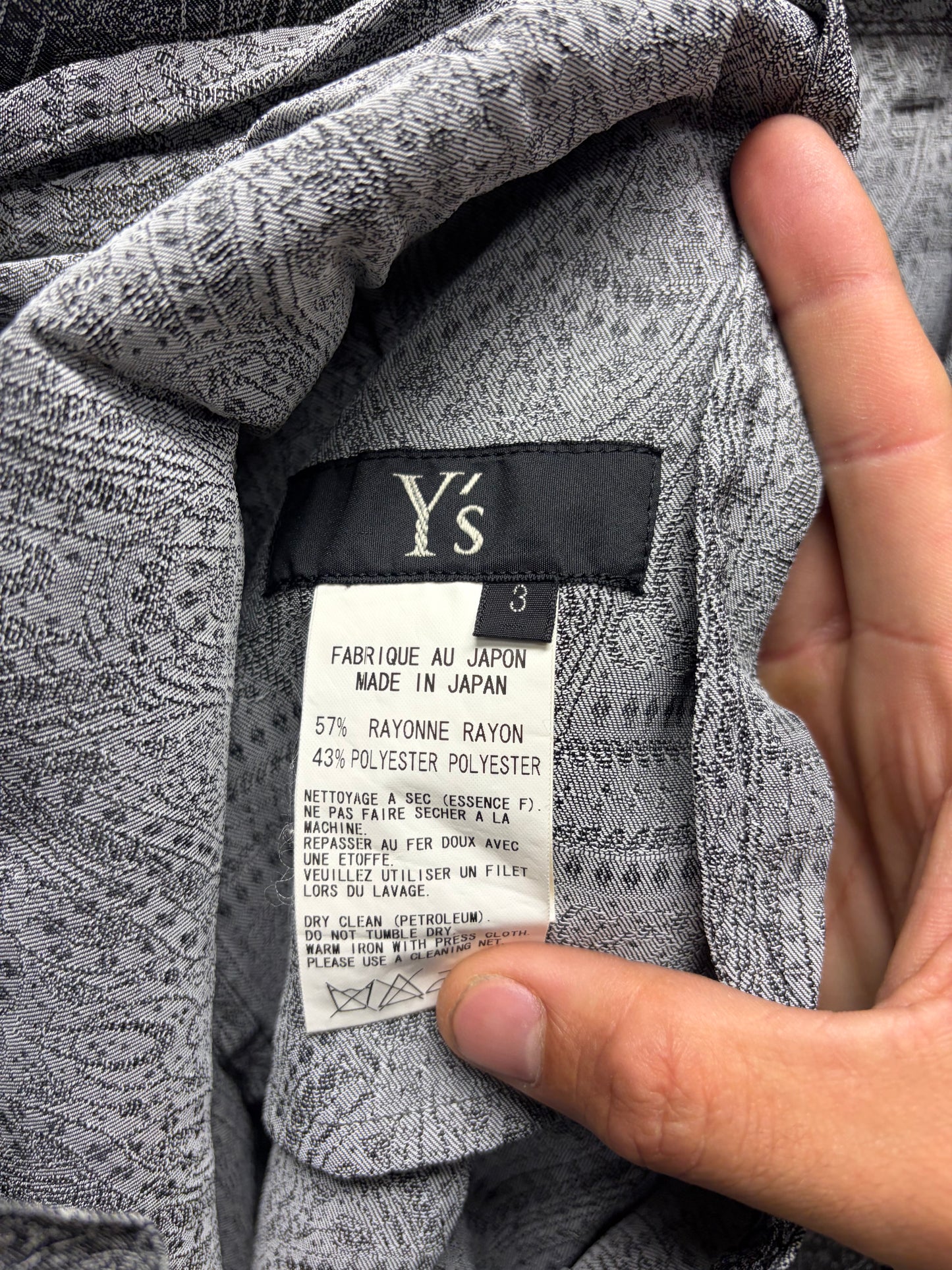 SS2012 Yohji Yamamoto ‘Y’s’ Grey Patterned ‘Sarousel’ Drop Crotch Shorts