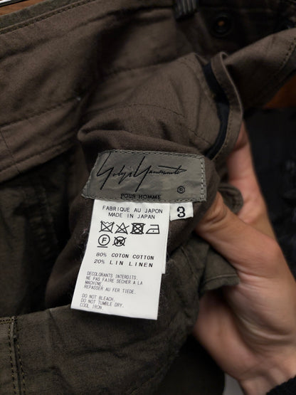 Yohji Yamamoto Pour Homme Military Green Wide Leg ‘Parachute’ Cargo Pants