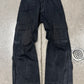 SS1999 Jean Paul Gaultier Waxed Black ‘Zipper Flare’ Cargo Pants