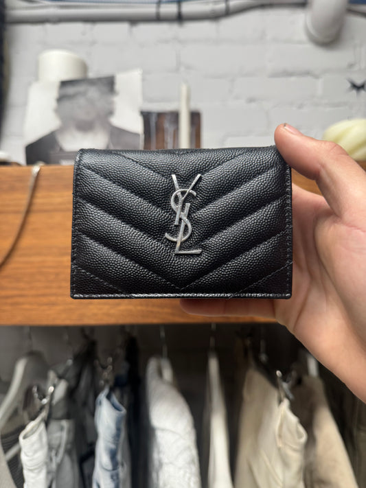 Saint Laurent ‘Cassandre’ Quilted Leather Cardholder/Wallet