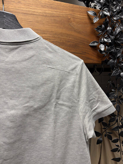 SS2004 Dior Homme by Hedi Slimane ‘Strip’ Grey Bee Embroidered Logo Polo