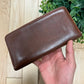 Jil Sander Embossed Logo Brown Leather Long Wallet