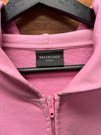 AW2022 Balenciaga ‘Polo’ Oversized Pink Zip-Up Hoodie