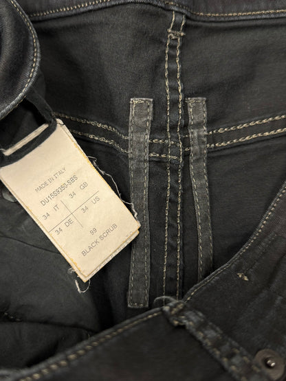 Rick Owens ‘Detroit Cut’ Waxed Black Denim