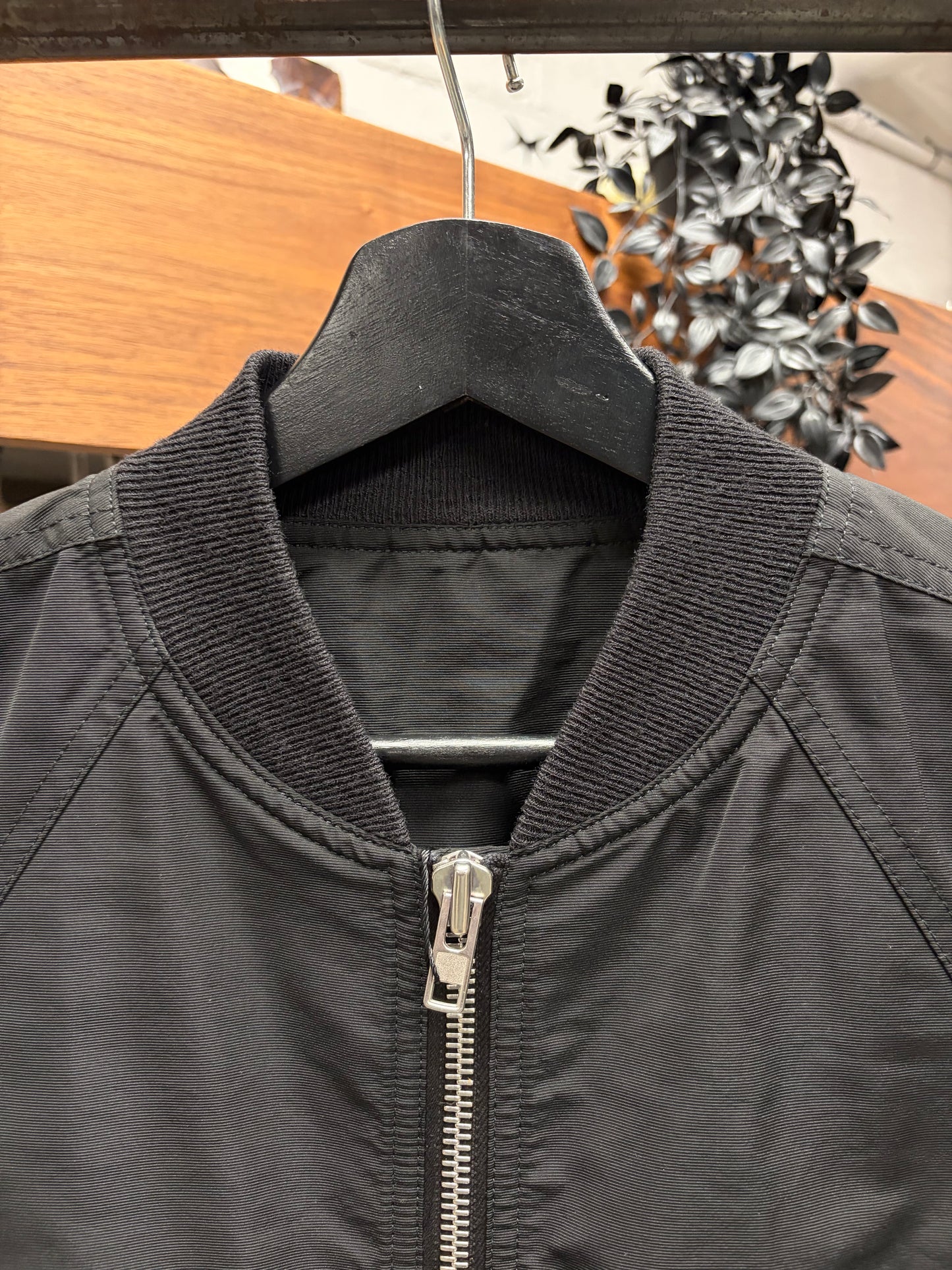 SS2016 Rick Owens DRKSHDW ‘MA-1’ Black Flight Bomber Jacket