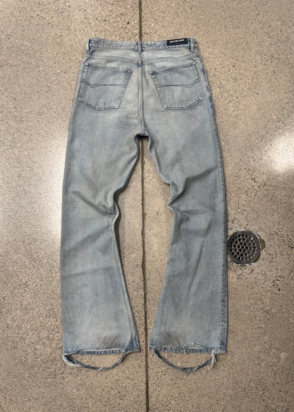 2023 Balenciaga ‘Lost Tapes’ Light Wash Blue Flared Denim
