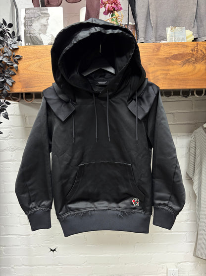 AW2018 Undercover Silk 'Raw Edge' Double Hood Hoodie with Built in Pockets