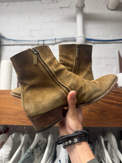 Saint Laurent Brown Suede ‘Wyatt’ Boots