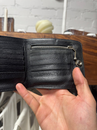 Chrome Hearts ‘1Snap’ Black Calfskin Leather ‘Cross Ball’ Bifold Wallet