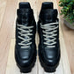 AW2021 Rick Owens ‘Gethsemane’ Tractor Black Leather Low Top Boots