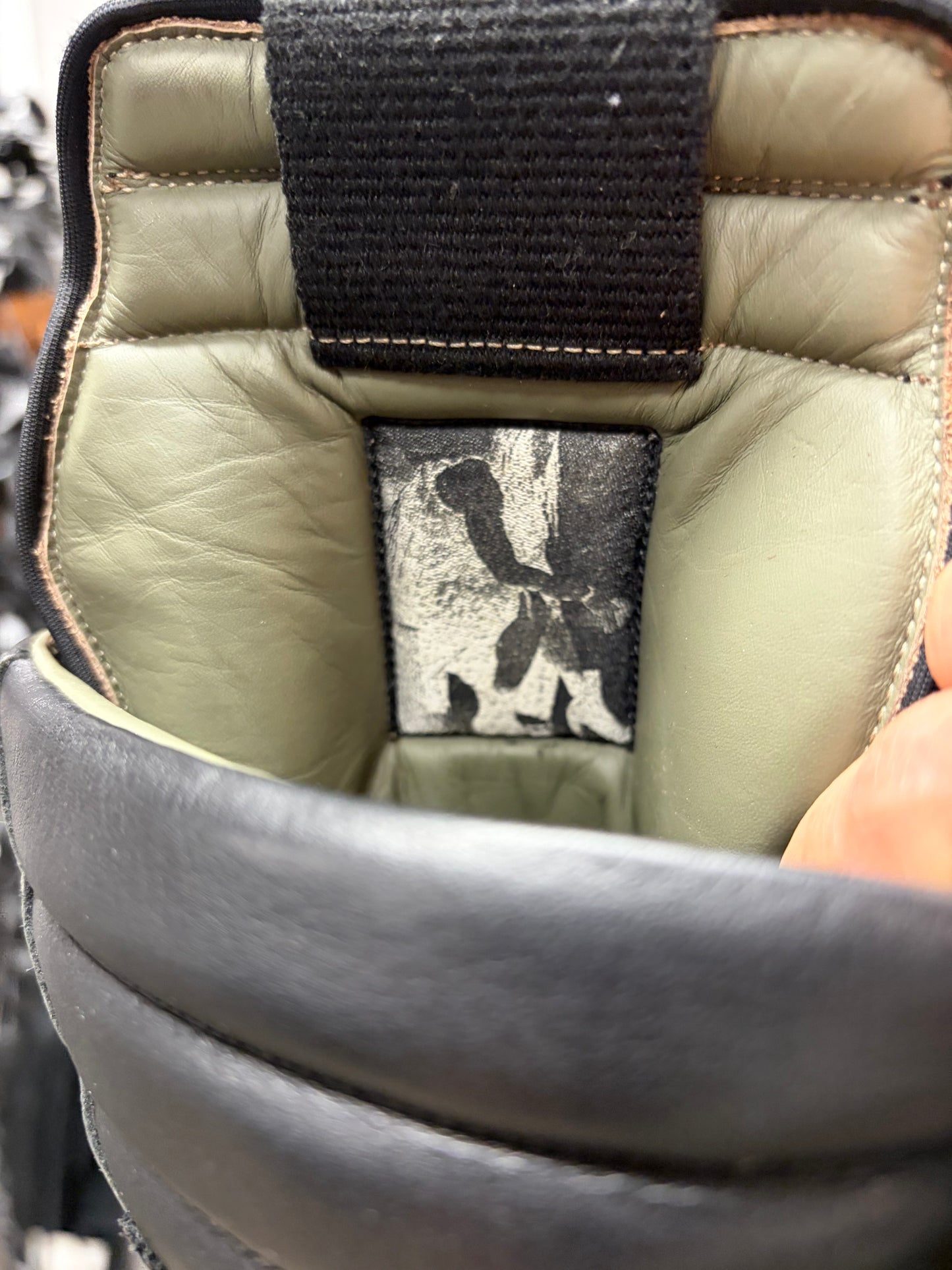 Rick Owens Black Leather ‘Geobasket’ High Top Sneakers