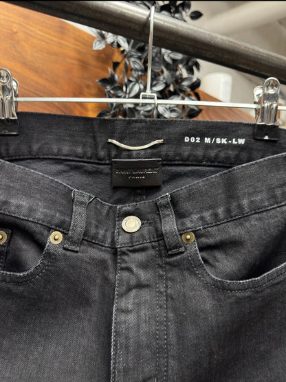 AW2016 Saint Laurent by Hedi Slimane ‘D02’ Black Knee Blowout Denim