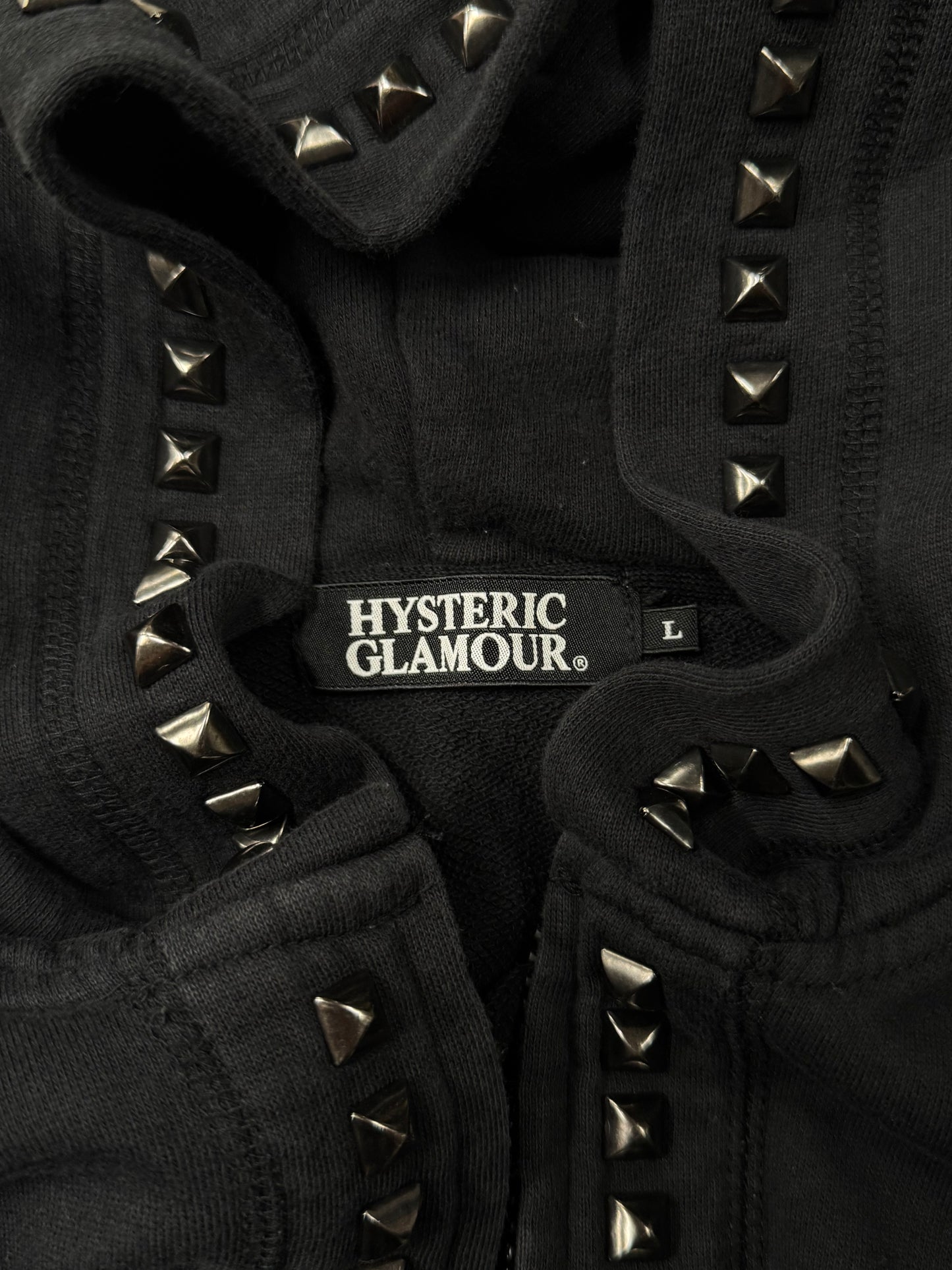 Hysteric Glamour Studded Black Zip-Up Hoodie