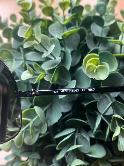 Fendi Zucca Monogram FF Black Aviator Sunglasses