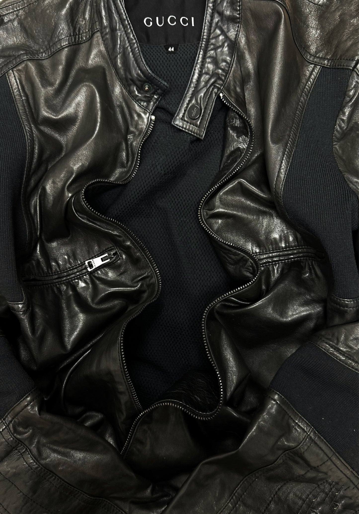 2000s Gucci by Tom Ford ‘Sport Panelled’ Leather Moto-Jacket