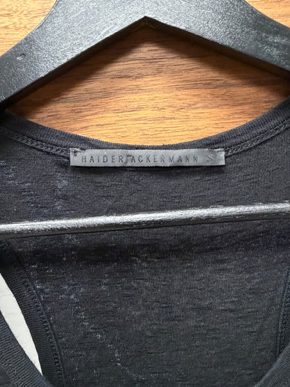 Haider Ackermann ‘Lightning Bolt’ Black Silk Tank Top