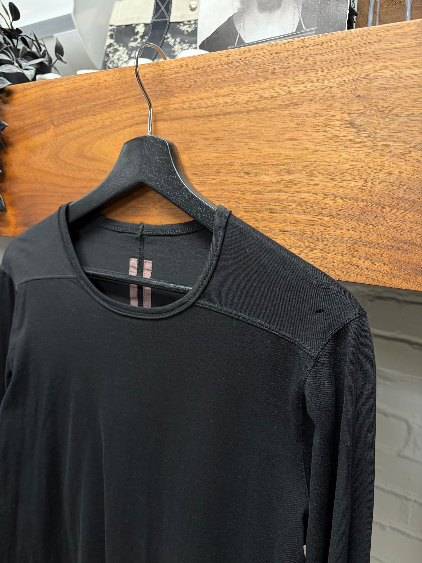 Rick Owens DRKSDHW Patch Black Long Sleeve Shirt