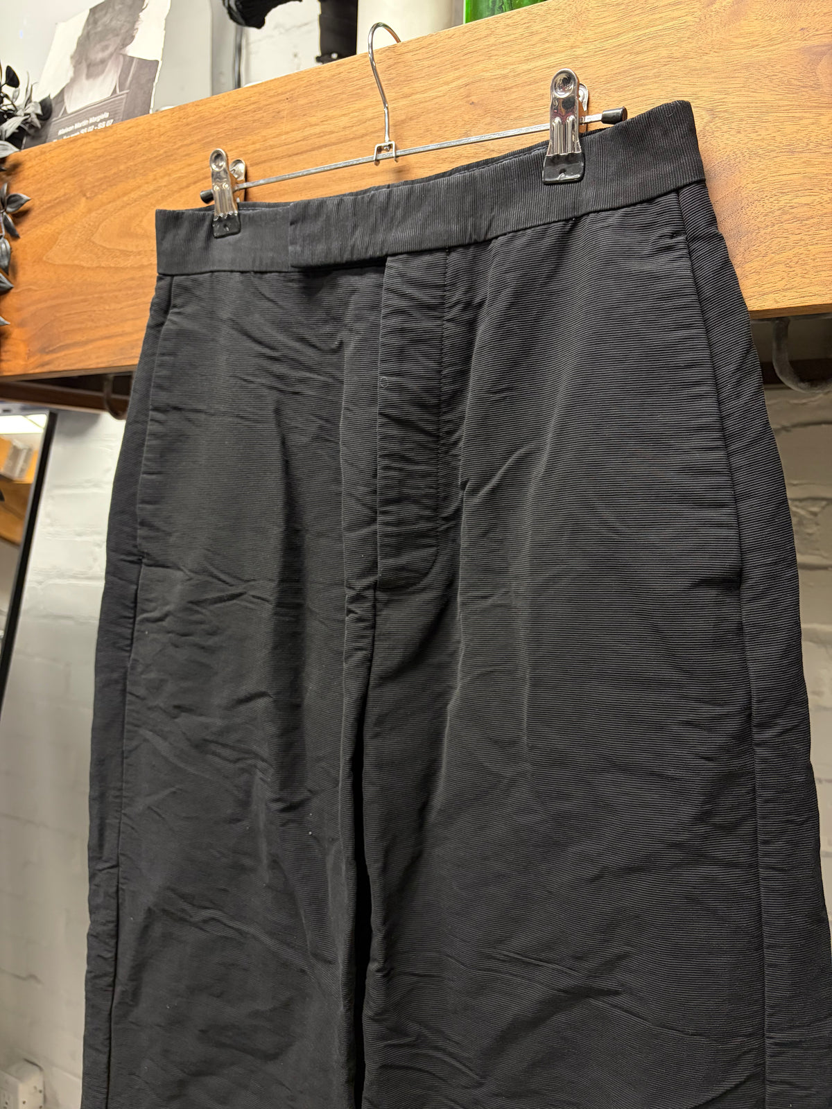 SS2018 Rick Owens ‘Dirt’ Distressed Black Wide Leg ‘Security’ Trousers