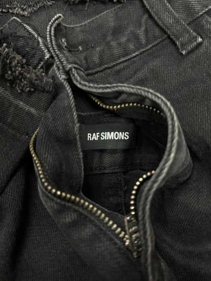Raf Simons Raw Hem ‘RS’ Slim Cut Back Patch Denim