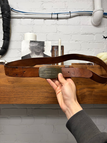 Number (N)ine by Takahiro Miyashita Brass/Brown Leather Belt