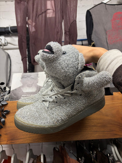 2013 Jeremy Scott x Adidas Silver ‘Tinsel Bear’ High Top Sneakers