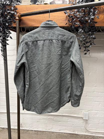 2017 Saint Laurent Grey Wool Button Snap Shirt