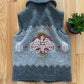 Kapital Wool Knit Mushroom Cowichan Zip Up Vest