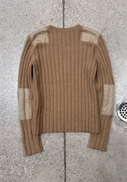 2000s OG Helmut Lang ‘Military Patch’ Ribbed Knit Sweater