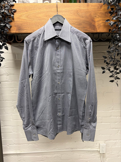 Gucci Grey Slim Fit Button Up Shirt
