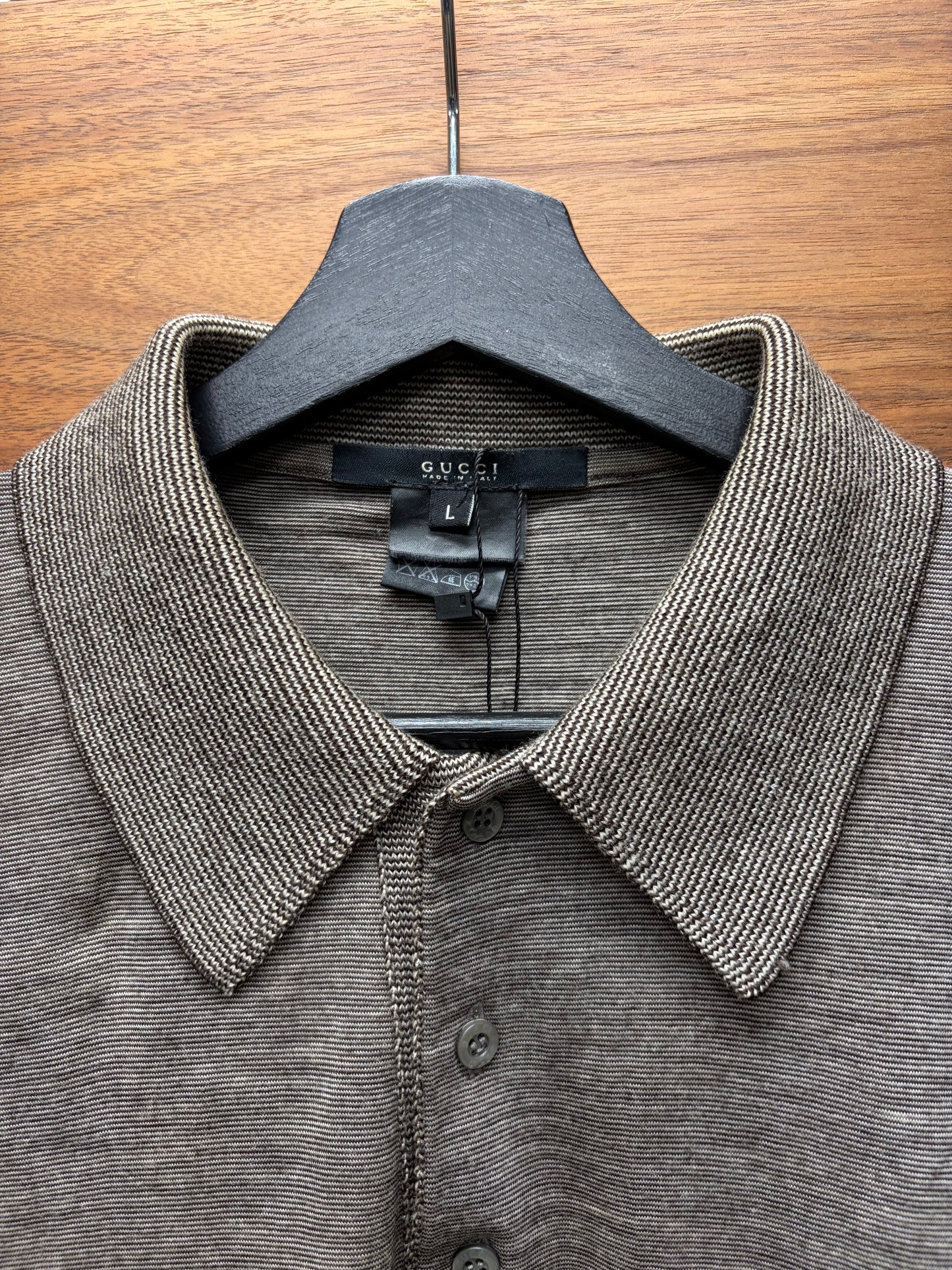 Vintage Gucci 70s Style ‘G’ Embroidered Logo Piqué Polo