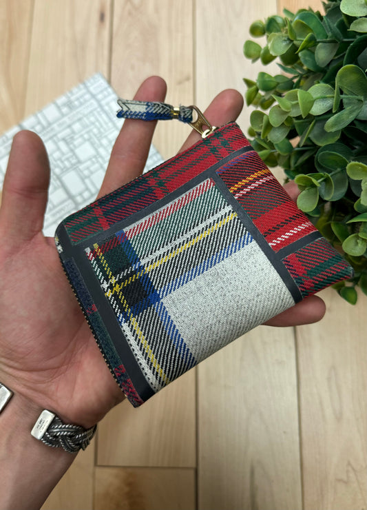 Comme Des Garçons Plaid Patchwork Wallet