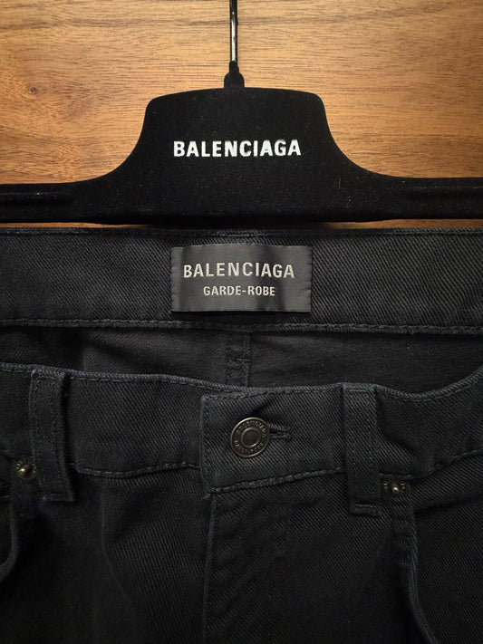 2023 Balenciaga Heavyweight Black Flared Leg Denim