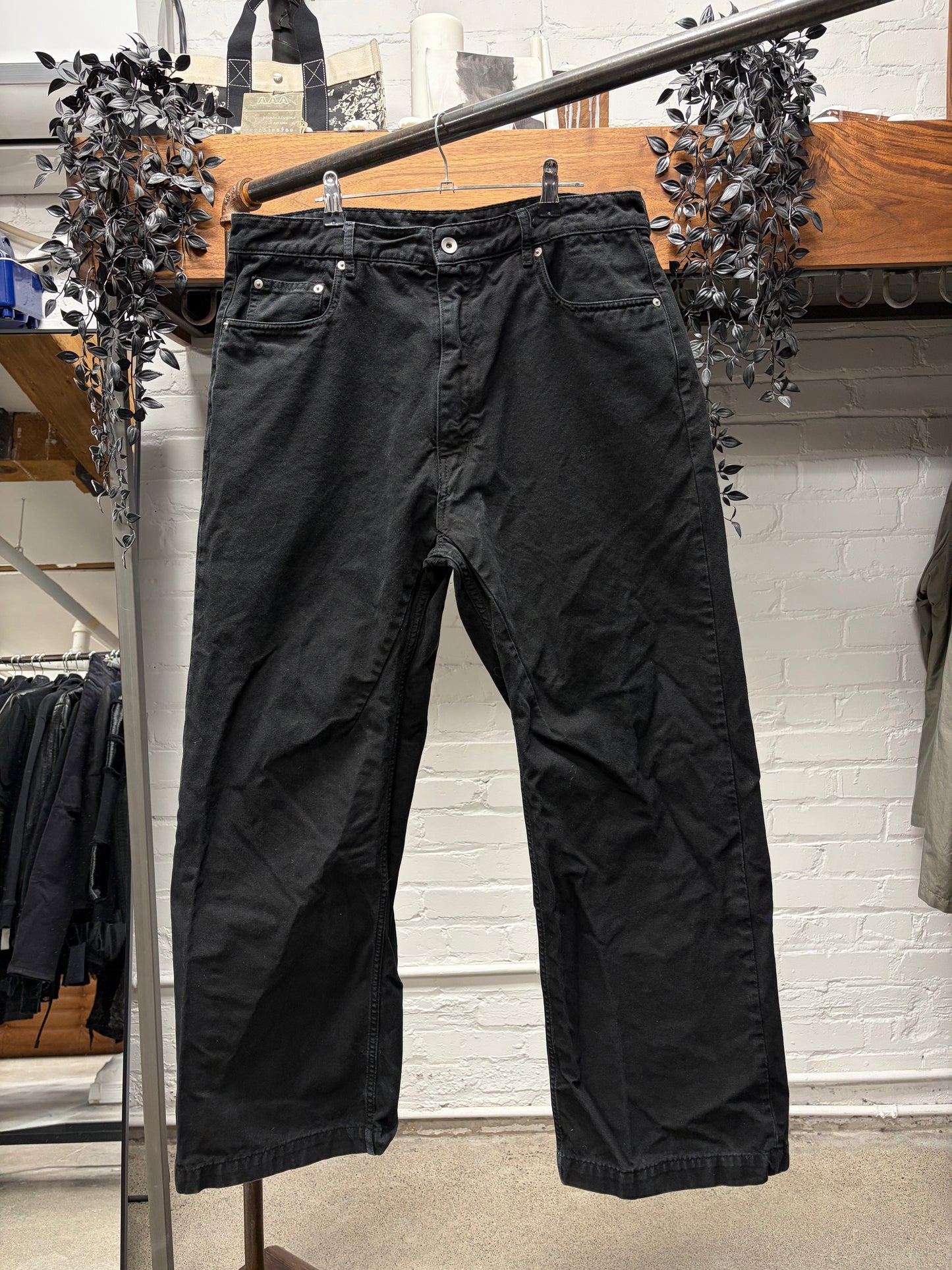 Rick Owens DRKSHDW ‘Geth’ Black Heavyweight Straight Cut Jeans