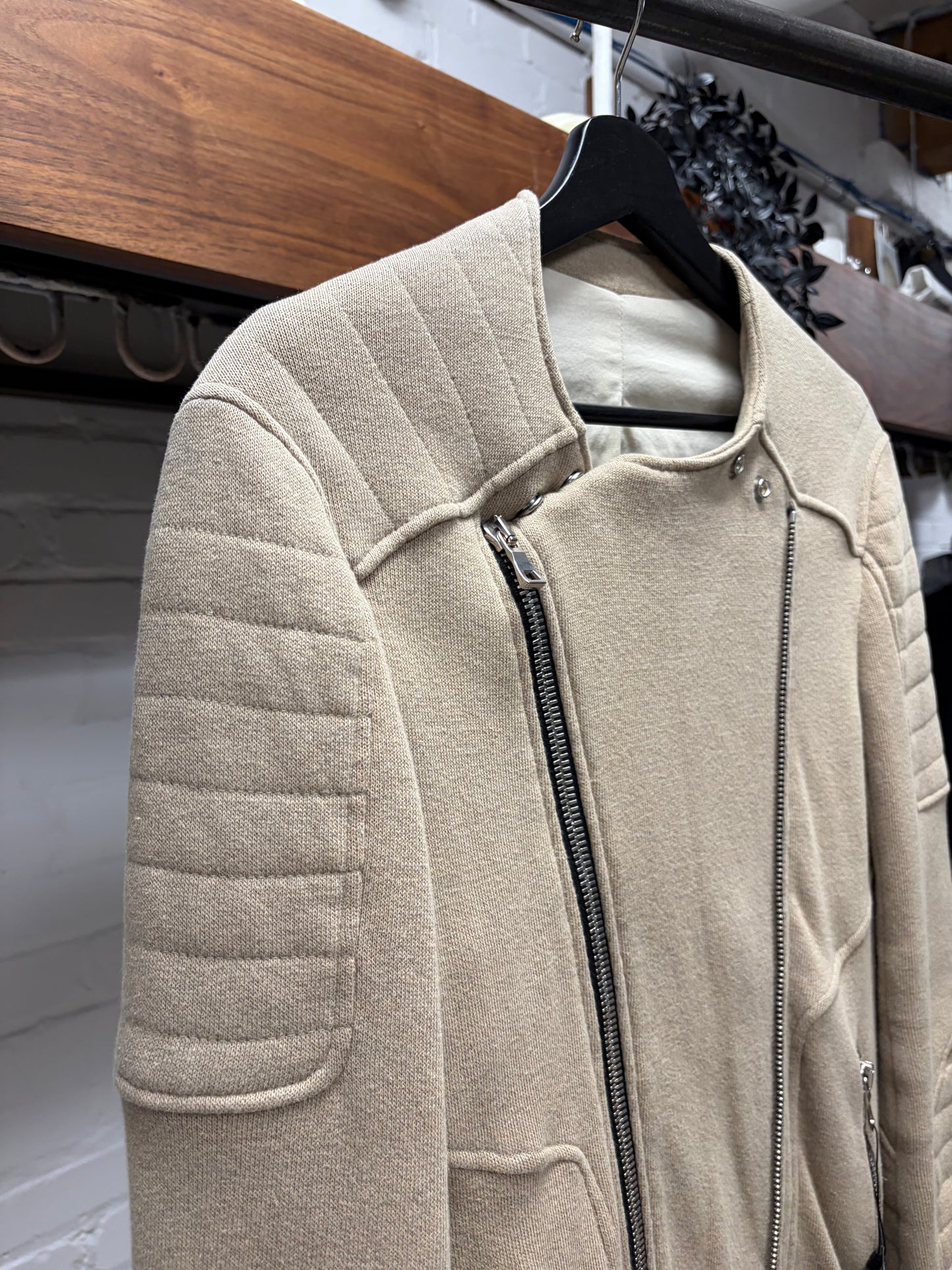 Balmain Tan Cotton Biker ‘Moto’ Jacket