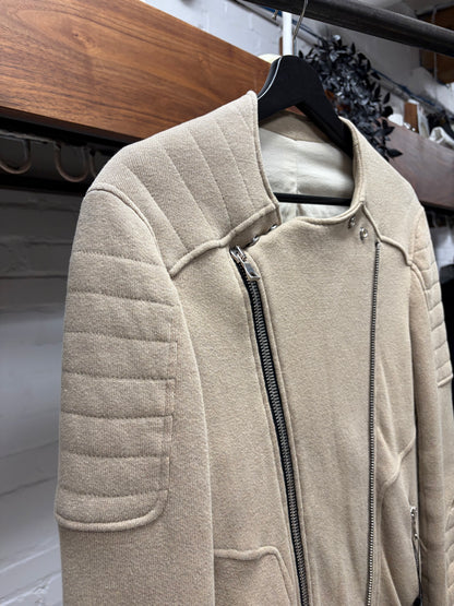 Balmain Tan Cotton Biker ‘Moto’ Jacket