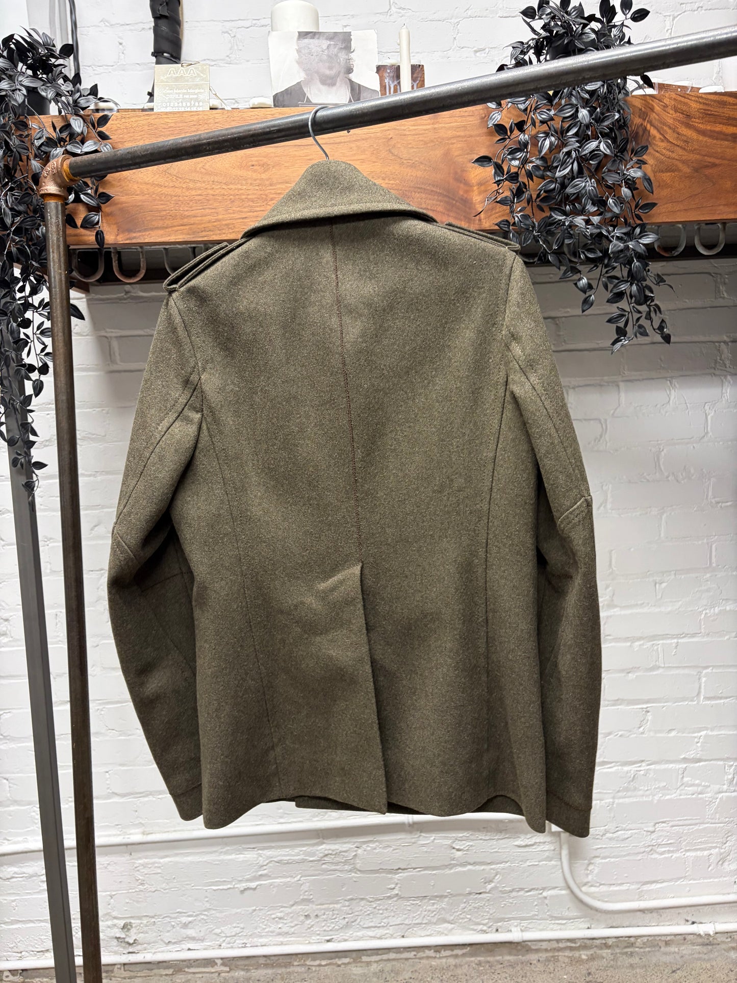 2000s Dsquared2 Heavy Wool Military Green Coat