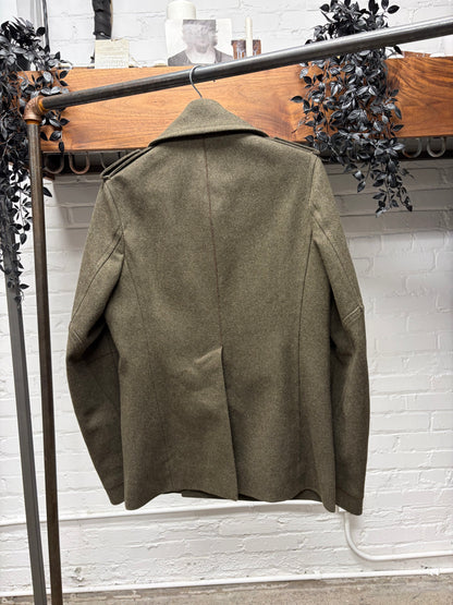 2000s Dsquared2 Heavy Wool Military Green Coat