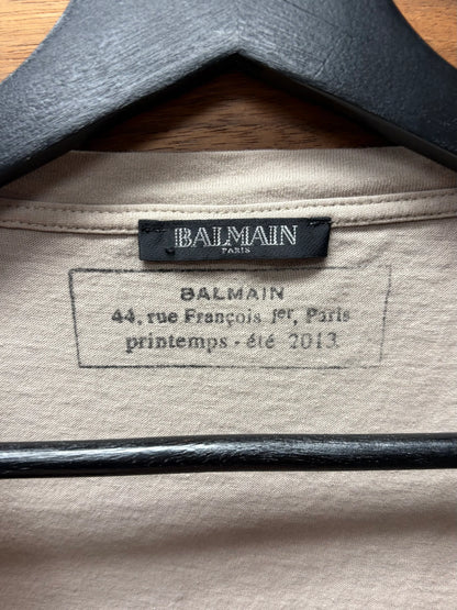 SS2012 Balmain ‘Lion Crest’ Light Cotton Chest Logo T-Shirt