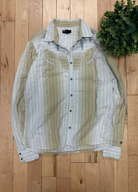Diesel Western Striped Button Snap Shirt