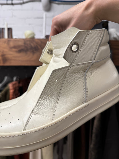 Rick Owens ‘Island Dunk’ Milk White Leather Sneakers
