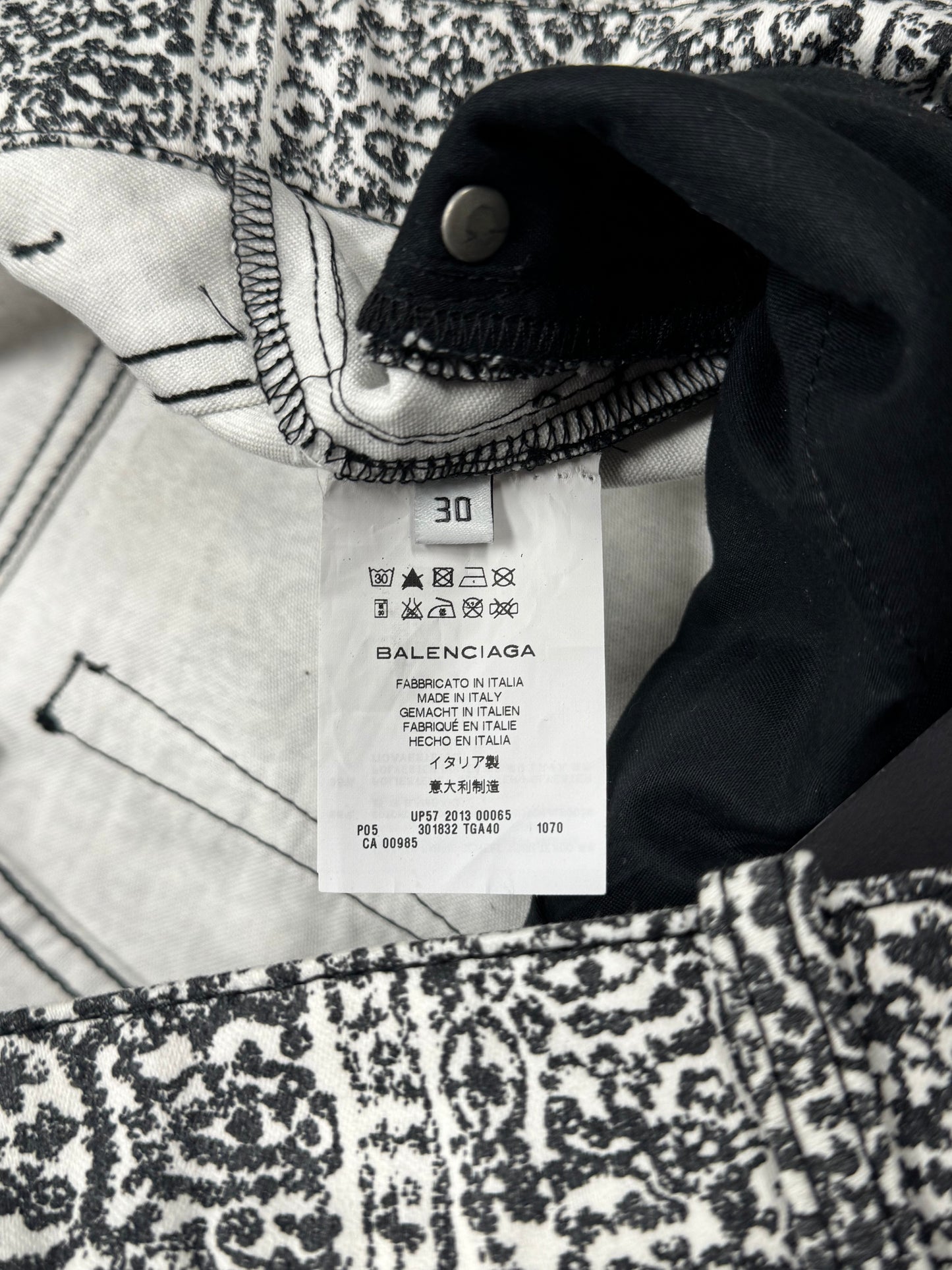 2013 Balenciaga By Nicholas Ghesquiere ‘Mosaic’ Patterned Denim