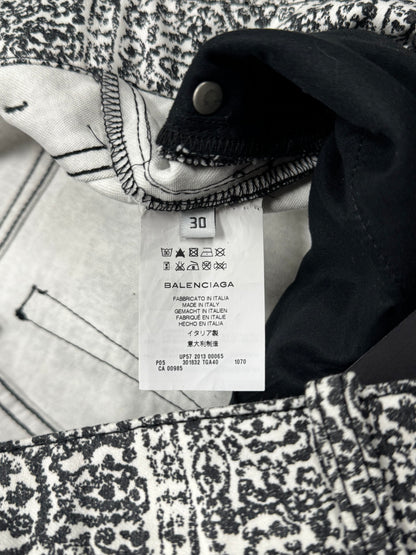 2013 Balenciaga By Nicholas Ghesquiere ‘Mosaic’ Patterned Denim