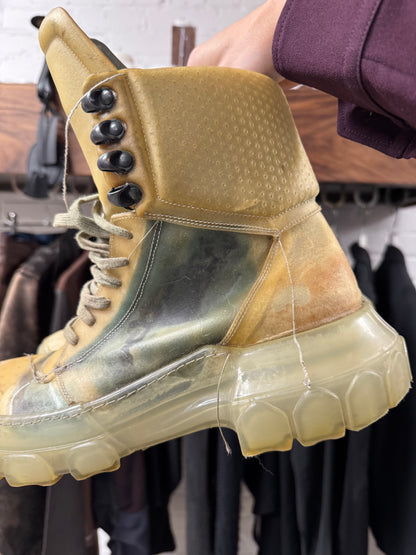 SS2019 Rick Owens ‘Babel’ Tractor Sole Translucent Hiking Boots
