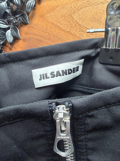 Jil Sander ‘Flight’ Wide Leg Black Cargo Lightweight Trousers