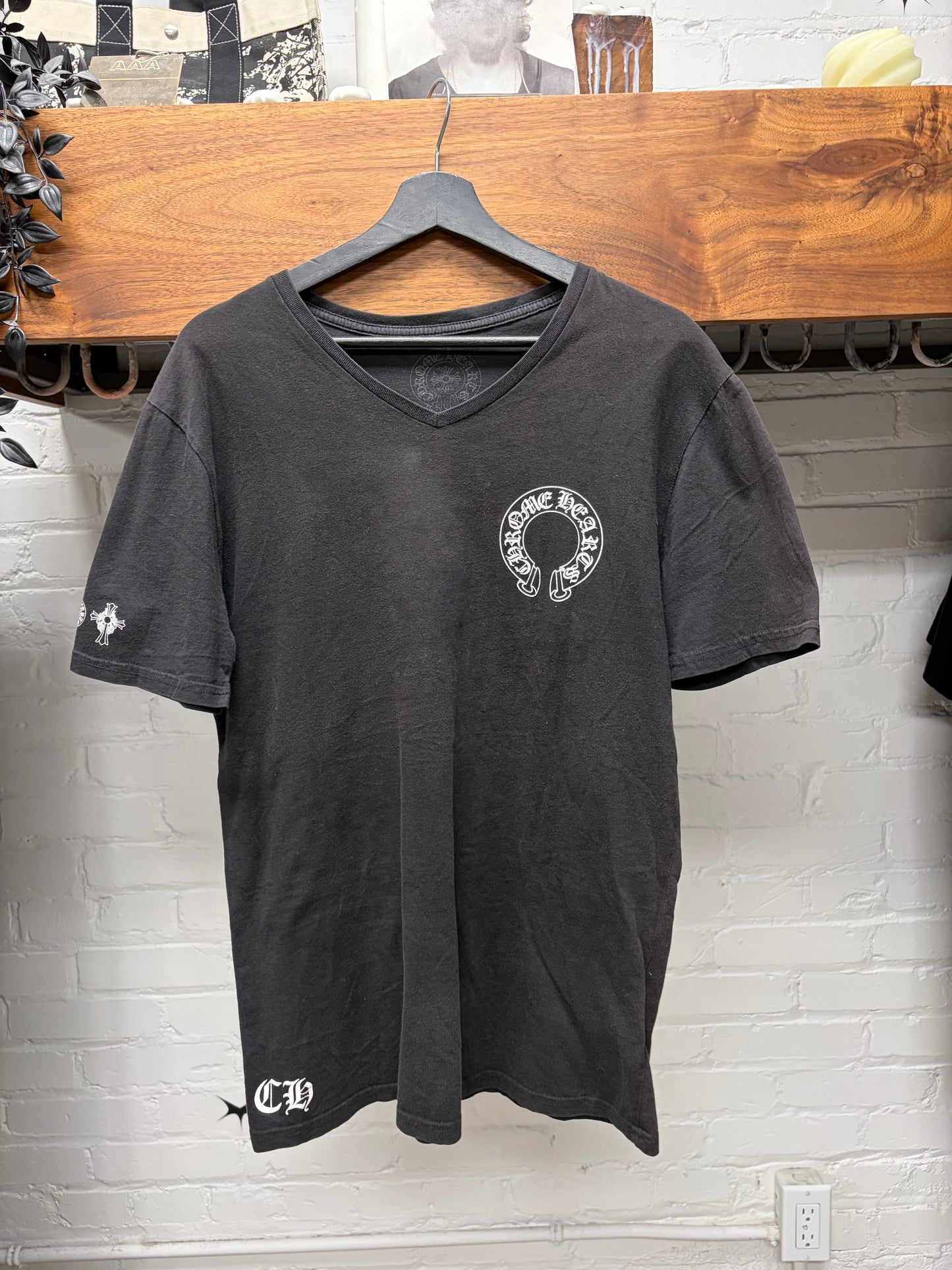 Vintage Chrome Hearts ‘T-Bar Logo’ Faded Black T-Shirt