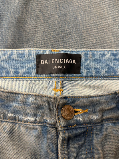 SS2023 Balenciaga ‘Mudshow’ Reversed Pocket Thrash Distressed Denim