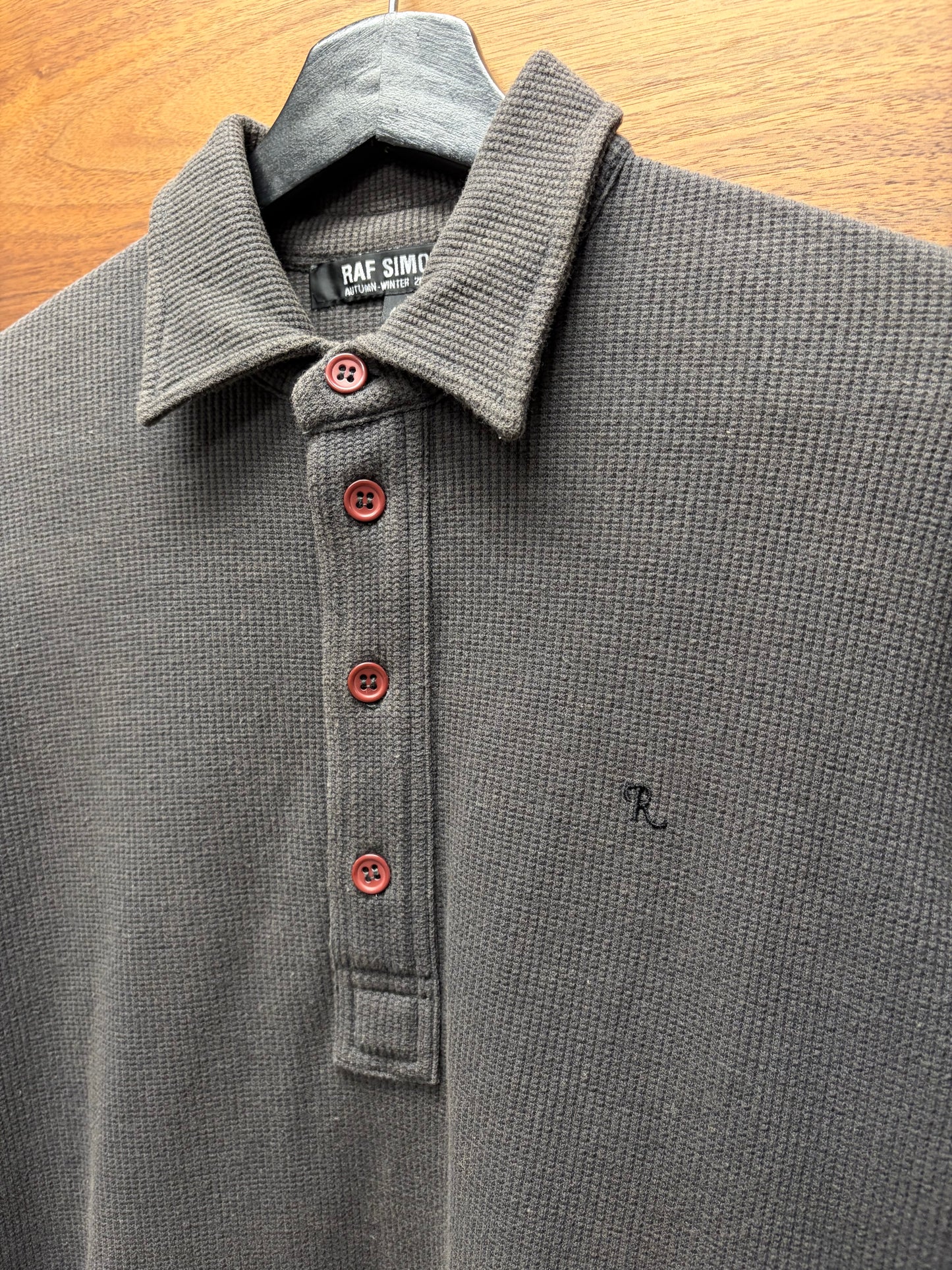 AW2005 Raf Simons ‘Poltergeist’ Thermal Cotton Long Sleeve Polo