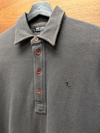 AW2005 Raf Simons ‘Poltergeist’ Thermal Cotton Long Sleeve Polo