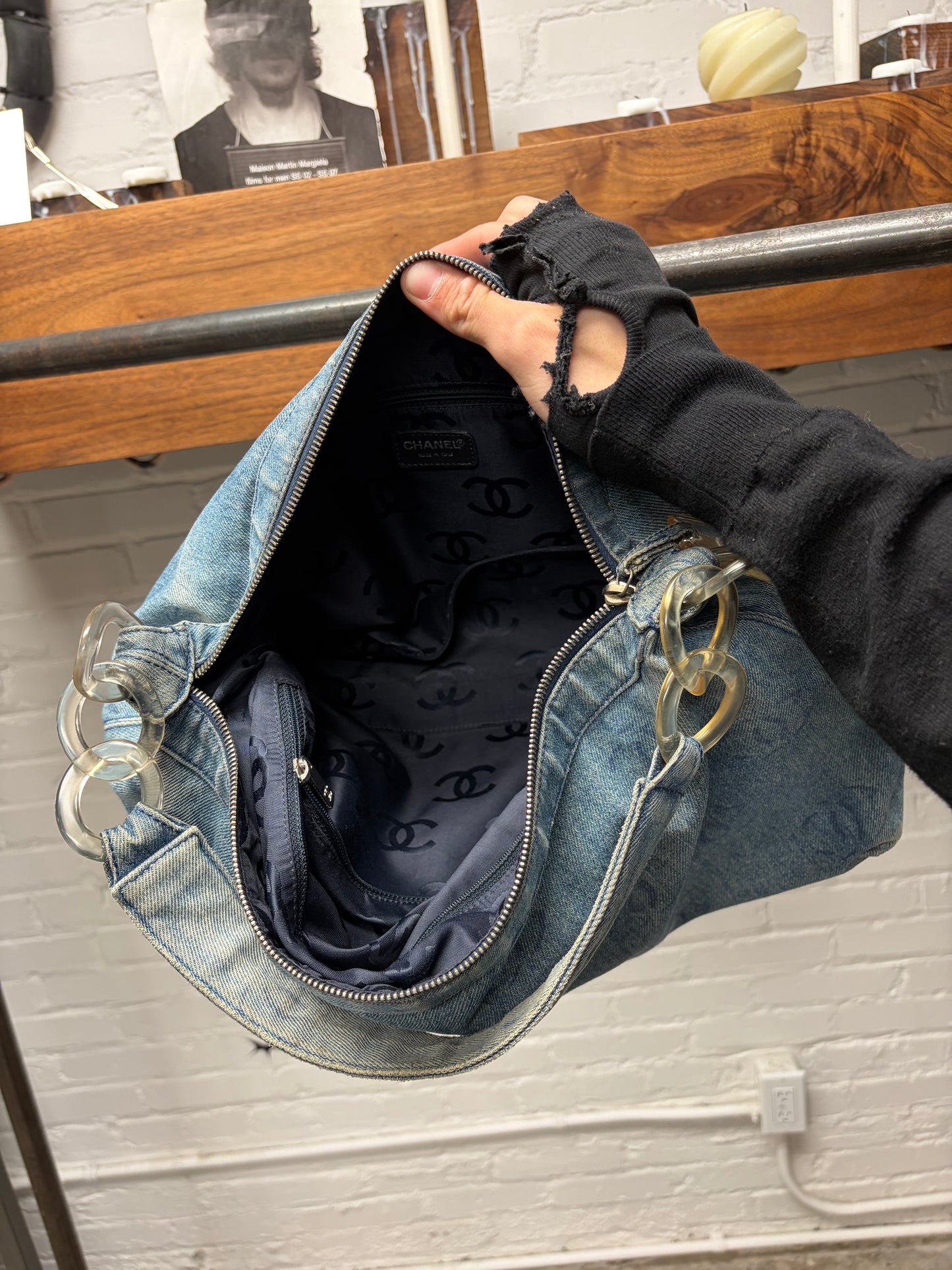 2002 Chanel ‘Cruise’ Denim CC Interlock Monogram Hobo Bag
