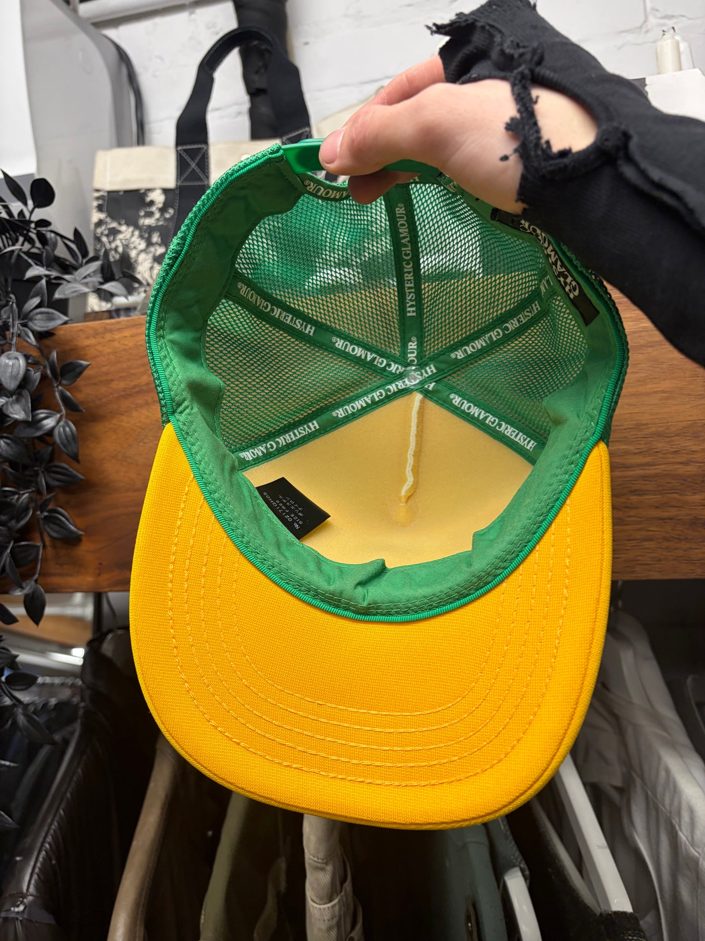 Hysteric Glamour ‘Drive In Theatre’ Yellow/Green Mesh Trucker Hat